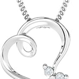 14KT White Gold Dora Heart Pendant for Women-image-27