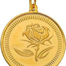 Sri Jagdamba Pearls 22kt 2 Gram Flower yellow Gold Coin Cum Pendant-image-23