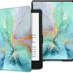 Fintie Slimshell Case for 6.8" Kindle Paperwhite (11th Generation-2021) and Kindle Paperwhite Signature Edition - Premium Lightweight PU Leather Cover with Auto Sleep/Wake, Emerald Marble-picture-18