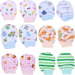 Mom's Darling Newborn Baby Cotton Mittens Set | Gloves Set | Multicolor. Pack of 6 Pairs.-image-21