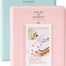2-Pack 64-Pockets Photo Album for Fujifilm Instax Mini 11 Mini12 7s 8 8+ 9 25 50s 70 90, 5 x 7.6 cm Mini Photo Album Compatible with Camera, Photo Book, Name Card Holder (Pink & Blue)-picture-19