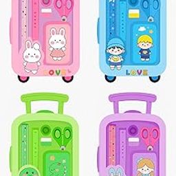 Kids Stationery Gift Set with LCD Writing Pad, Calculator, Pencil Box, Unicorn Theme, Pink, 25 x 12 x 3.5 cm-image-16