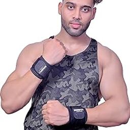 EASEFIT Neoprin Wrist Band for Men & Women, Supporter Gym Wrap/Straps Accessories Hand Grip Support While Workout Muscle Relaxation Pair of 2 (Plain Black)-image-61