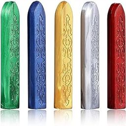 Street27® 5 Colors Sealing Wax Sticks, Vintage Totem Fire Manuscript Wax Seal Sticks for Wax Seal Stamp 5pcs - Random Colors-11