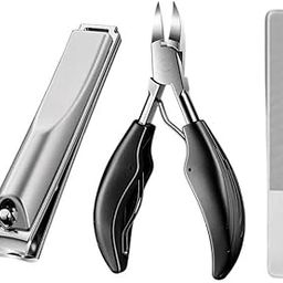 ZELKEY Professional Nail Care Kit, 3-Piece Stainless Steel Set with Toenail Clipper, Nail Nipper and File for Thick Nails-image-60