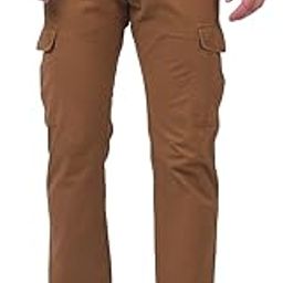 Men's Solid Regular Fit Mid Rise Brown Cargos-picture-15