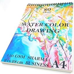 Artists Wiro Bound Sketch Book A4 Size, 80 Pages, 150 GSM Thick Paper for Drawing, Painting and Sketching Size 28x21 cm Set of 1-10