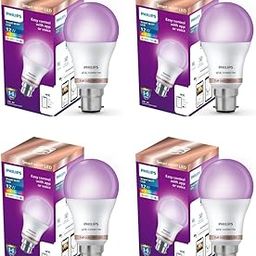 PHILIPS WiZ Neo 12W B22 Wi-Fi & Bluetooth LED Smart Bulb with Music Sync, Compatible with Amazon Alexa & Google Assistant, 16 Million Colours & Motion Sensing Technology | Pack of 4-0