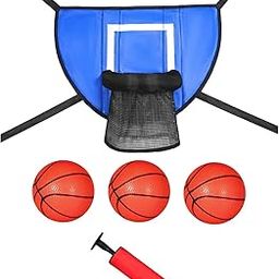Basketball Hoop for Trampoline Garden Easy to Assemble Lightweight Baseboard Blue 90x50cm-image-64