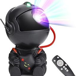 GIFTNOOK Astronaut Galaxy Projector Black Star, Timer and Remote Control, Night Light, Nebula Ceiling LED Lamp, Gift for Kids, Adults, Baby Room Decor, Birthday (Black Mini)-8