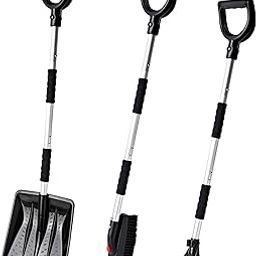 Zento Deals Snow Shovel Kit, 3-in-1 Snow Brush Kit, and Ice Scraper ââ‚¬â€œ Emergency Collapsible Design Snow Remover Set for Cars, Trucks, and Outdoors. Material Ice Scraper, Easy to Handle and Use-12