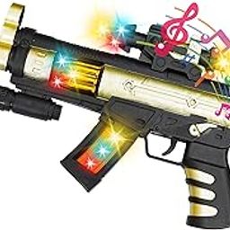 VGRASSP Gun for Kids With Light, Sound & Vibration - Army Style Musical Weapon Toy for Boys (Golden)-image-77