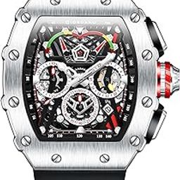 Multifunction Watch for Men with Day, Date, and 24-Hour Sub-Dial, Water Resistant Square Dial Unique Design-image-61