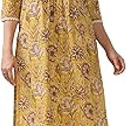 Mustard Yellow Floral Printed Straight Kurta with Lace Detailing.-picture-14