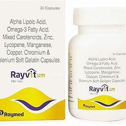 Rayvit Plus Multivitamin Capsules | 30 Capsules with Alpha Lipoic Acid + Omega 3 + Mixed Carotenoids + Zinc Sulphate-image-32