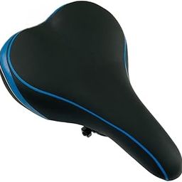 Bicycle Complete Saddle Comfortable PU Form for Senior MTB 24-29 Inch Cycle Seat Spring Base Suspension Dimension 258 * 170 mm (Black-Blue)-image-48