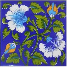 SHIVKRIPA BLUE ART POTTERY Ceramic Decorative Handmade Tiles (15 x 15 x 0.5 cm, Multicolour) -10 Pieces-picture-13