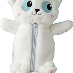 Plush Animal Pencil Case Pen Marker Holder Zipper Closure Pen Bag Kids Teens cat|Home & Garden|Kids & Teens at Home|School Supplies|School Supplies-image-42