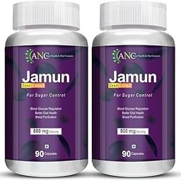 ANC Jamun Seed Extract 800mg Supports to Manage Diabetes and Blood Sugar Levels Acts as Blood Purifier and Helps in Detoxification 90 Capsules Pack of 1-image-57