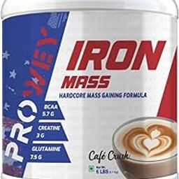 Prowey Iron Mass – Hardcore Mass Gainer Formula - Cafe Crush (6LBS), Increases Energy & Endurance with Vitamins and Minerals, Suitable for Vegetarians-image-81