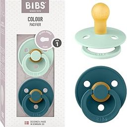 BIBS Colour Natural Rubber Baby Pacifier - Soft Nipple, Gentle Shield Prevents Skin Irritation & Moisture Buildup, 100% Food Grade, BPA Free Soother, 0-6 Months, Pack of 2, Nordic Mint/Forest Lake-image-79