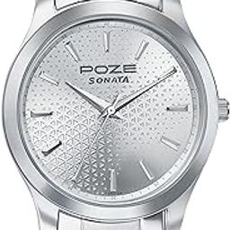 Poze Analog Quartz Silver Dial Watch for Men-image-76