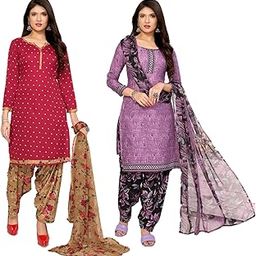 Women's Crepe Dress Material Set for Women | Unstitched Printed Fabric for Kurta Bottom & Dupatta (Pack of 2)-image-18