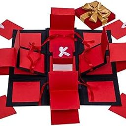 Kaameri Bazaar 3 Layered Romantic Cardboard Explosive Box/Greeting Card- Black&Red,Birthday-image-14
