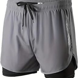 THIRD QUADRANT 2-in-1 Running or Gym Lycra Shorts for Men || Quick-Dry Athletic Shorts ||with Built-in Liner, Black-0