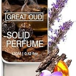 LAFFY Alcohol Free Solid Perfumes | GREAT OUD for Men & Women | Non-Greasy Cologne | Strong & Lasting Fragrance | Gifting Pack for Him & Her, 12 gm (Pack of 1)-48