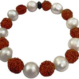 Rudraksha & Pearl | Moti Bracelet For Men & Women (Stretchable) (1 Pc)-44