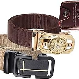 Men’s Formal/Causal Automatic Push Lock Nylon Woven Belt Combo Set of 2for Men RA93-image-86