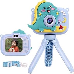 Toyshine Dino Theme Kids Digital HD Camera with Tripod | Cartoon Silicone Cover | Video Recording | Inbuilt 5 Games | TFT Color Screen | Support 32GB SD Card Selfie Toys for Kids Boys Girls 3+ (Blue)-image-19