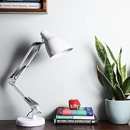 Lexton White Table Desk Lamp for Studying & Reading | Portable Bedside Table Desk Light, Bulb Not Included (Pack of 1, Metal)-picture-11