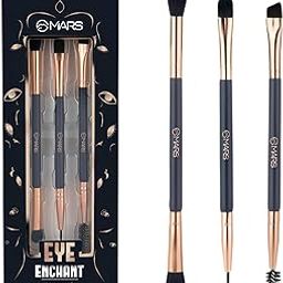 MARS Eye Enchanted Dual-Ended Brush Set of 3 | Perfect For Eye Makeup | Eyebrow Brush with Spoolie | Small Blending & Flat Brush | Eyeliner & Flat Crease Brush | Soft Bristles | Compact & Travel Friendly-3