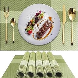 Potency Table Mats Set of 4, Woven Placemats for Dining Table, Heat-Resistant Placemats Stain Resistant Anti-Skid Washable PVC Table Mats, Vinyl Placemats for Dining Kitchen Restaurant Table-image-9