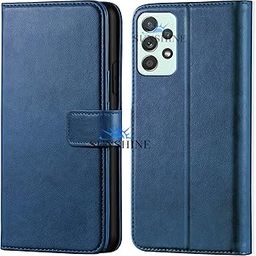 SUNSHINE® Leather Vintage Shock Proof Flip Case Back Cover for Samsung Galaxy A52 Sport (Flexible | Leather Finish | Card Pockets Wallet & Stand |Blue)-image-80