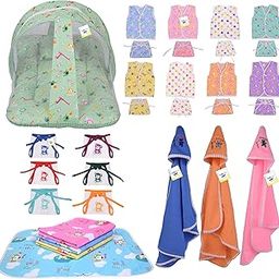 Toddylon 30 in 1 New Born Baby Products All Gift Pack | Baby Bedding Set | Baby Clothes | Essentials Items | Combo Set | Infants | Just Born Boys Girls | Baby Bed (Multicolor, 0-6 Months)-image-80