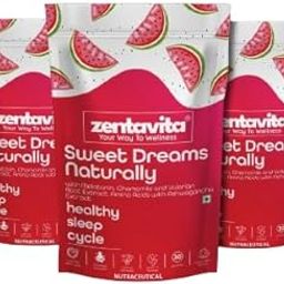 Zentavita Melatonin Sweet Dreams Gummies for Adults with Melatonin Chamomile Valerian Root & Ashwagandha Root Extract Promotes Relaxaction Wake up Improves Sleep - Pack of 3 (30 Gummies Each)-image-47