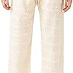 Straight Regular Fit Stylish Solid Cotton Embroidered Lace Palazzo or Bottoms for Women's and Girls Off-White-image-61