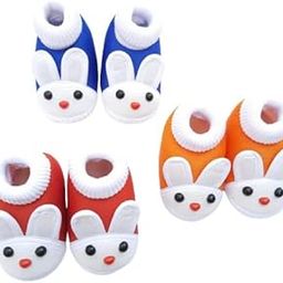 Unisex 0-6 Months Baby Boy/Girl Multi-Color (Assorted) Socks/Booties (Pack of 3)-3