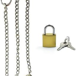 Metal Lock Chain 4 Feet with 25Mm Copper Color Small Lock for Luggage Safety and Other Multipurpose Uses-image-30