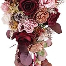 UJEAVETTE Wedding Bouquet for Bride Toss Bridal Bouquet for Ceremony Party Photo Props-image-12