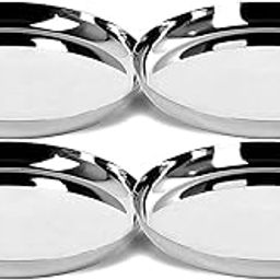 KC Stainless Steel Dinner Plate | Khumcha Plate | Thali Apple Shape Set of 4 Plates (Diamm. 27 Cms)-image-7