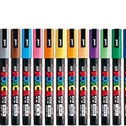 uni-ball Posca 3M 0.9-1.3mm Bullet Shaped Markers (16 Colors, 16 Pcs), Multicolor-picture-32