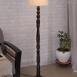 Homesake Classic Rustic Wooden Floor Lamp with Shade (Khadi, Eclipse)Pack of 1-picture-26