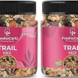 FreshoCartz Healthy Trail Mix | Dry Fruits, Seeds and Berries Mix | Protein Rich Nutmix | Healthy Nutmix | 6+ Dry Fruits, 4+ Seeds and Berries Mixed - Jar Pack (250g (Pack of 2), Trail Mix)-image-19