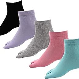 Women's Solid Plain Cotton Ankle Thumb Multicolored Socks (Pack of 5 Pairs)-9