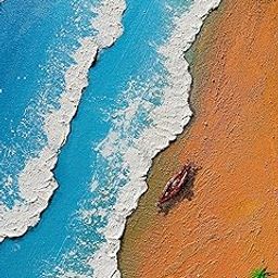 Vardhamahe Traders Texture Ocean and Waves Acrylic Painting for Wall Decor (12 Inch X 16 Inch)-image-49