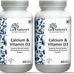 La Nature's Calcium and Vitamin D3 Capsules for Men and Women for Bone Teeth and Joint Support for Men and Women- 120 Soft gels-image-25